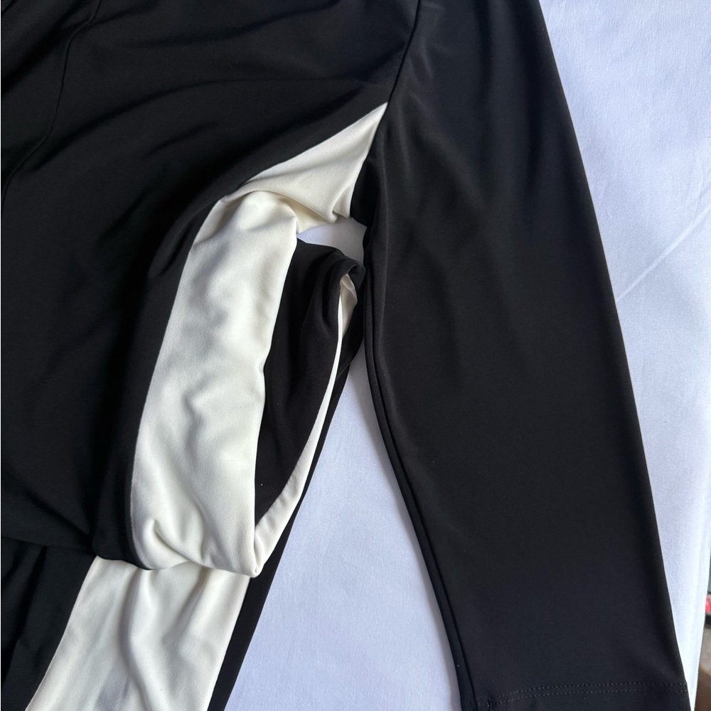 Ralph‎ Lauren Black and Cream Long Sleeve Dress - Picture 4 of 6